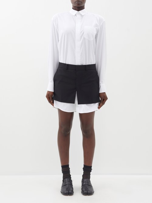 Sacai X Thomas Mason Cotton Poplin Suiting Dress In White | ModeSens