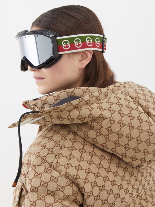 Gucci Mirrored Mask Injection Ski Goggles In Black