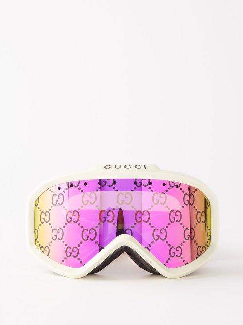 Gucci logo-print Ski Goggles - Pink