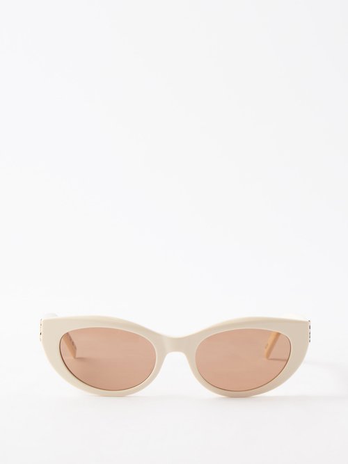 Saint Laurent Cat-eye Acetate Sunglasses In Ivory Multi | ModeSens