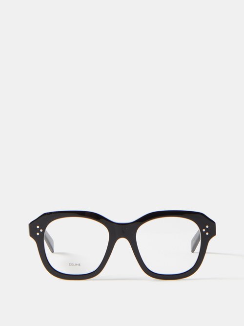Celine Eyewear - Bold Story Oversized Round Acetate Glasses - Womens - Black