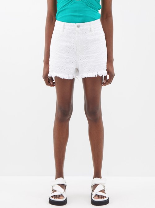 Isabel Marant Lesia Cotton Shorts In White