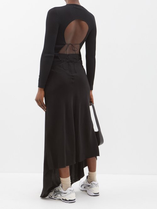 Cecilie Bahnsen Jayla Backless Ribbed-knit Top In Black | ModeSens