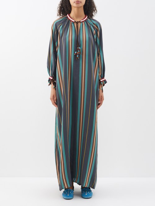 Fortela Ara Striped Linen-blend Tunic Dress In Mix