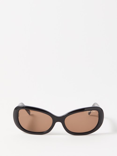 Dmy By Dmy - Andy Oval Acetate Sunglasses - Womens - Black