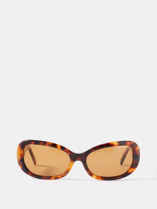 Dmy By Dmy - Andy Oval Tortoiseshell-acetate Sunglasses - Womens - Brown Multi
