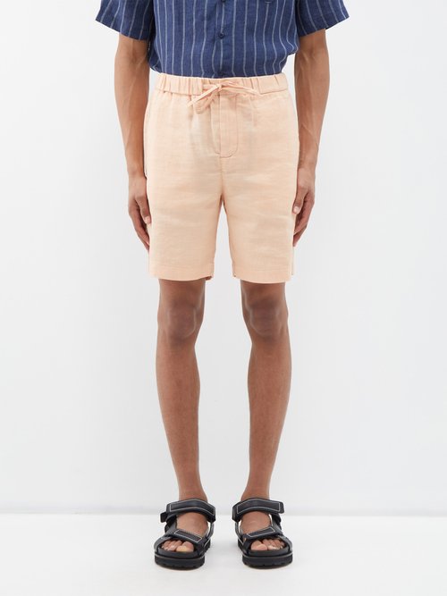 frescobol carioca - felipe linen-blend shorts mens light orange