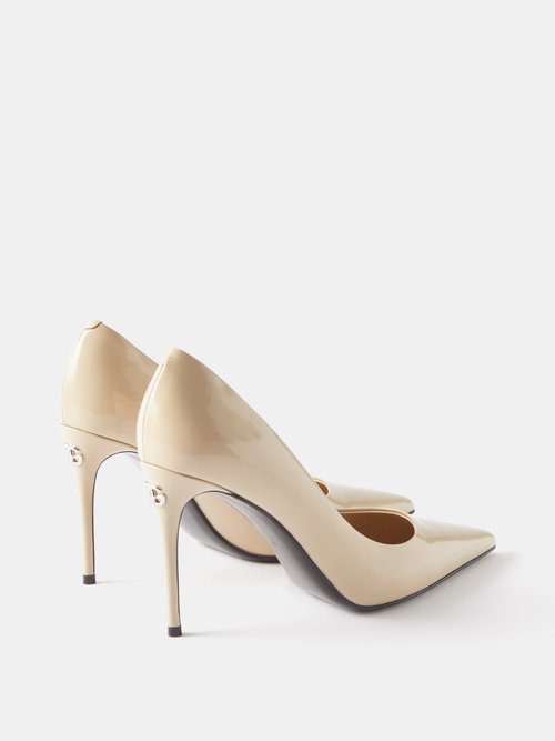 DOLCE & GABBANA PATENT-LEATHER POINT-TOE PUMPS 
