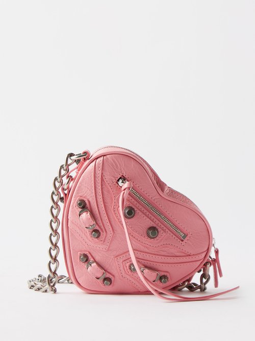 Pink BALENCIAGA LE CAGOLE LEATHER CROSSBODY BAG (7128131VG9Y_5812)