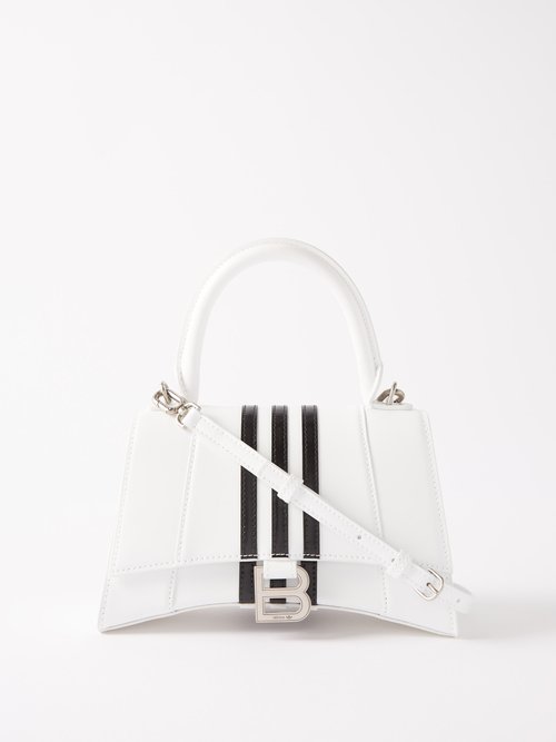 Balenciaga X Adidas Hourglass Xs Striped Leather Handbag