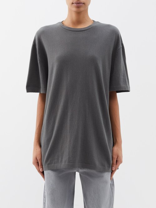 Extreme Cashmere - No. 269 Rik Cotton-blend T-shirt - Womens - Dark Grey