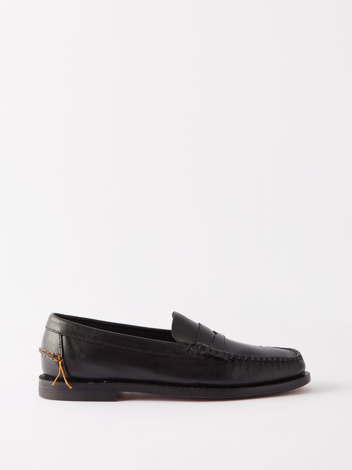 Fortela Embroidered Leather Loafers In Black