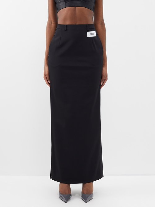 Dolce & Gabbana - Re-edition 1999 High-rise Zipped-hem Twill Skirt - Womens - Black