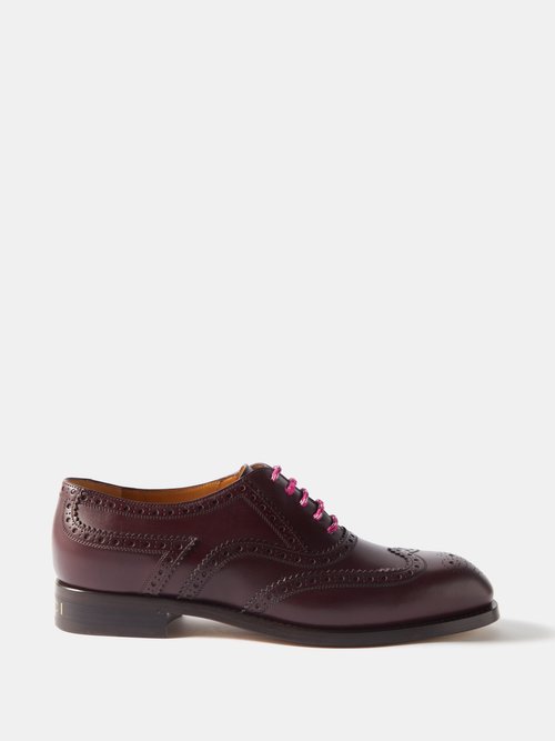 Gucci - Zowir Perforated Leather Brogue Shoes - Mens - Brown