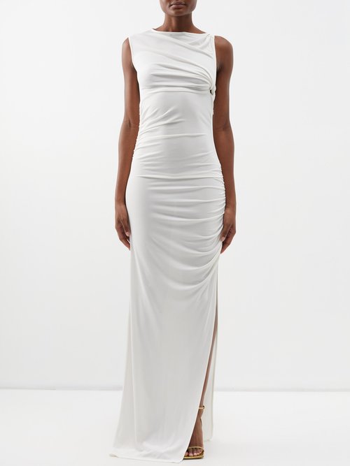 Christopher Esber - Gesine Boat-neck Twisted Maxi Dress - Womens - White