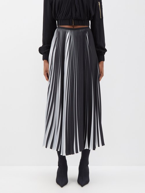 AZ Factory X Lutz Huelle Pleated Crepe Midi Skirt