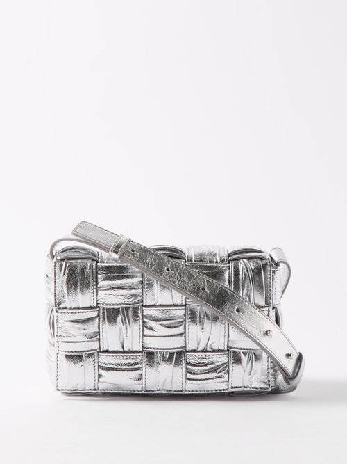 Bottega Veneta – Cassette Small Intrecciato-leather Shoulder Bag – Womens – Silver