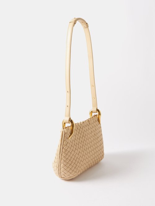 Bottega Veneta - Pipe Small Intrecciato-leather Shoulder Bag - Womens - Beige