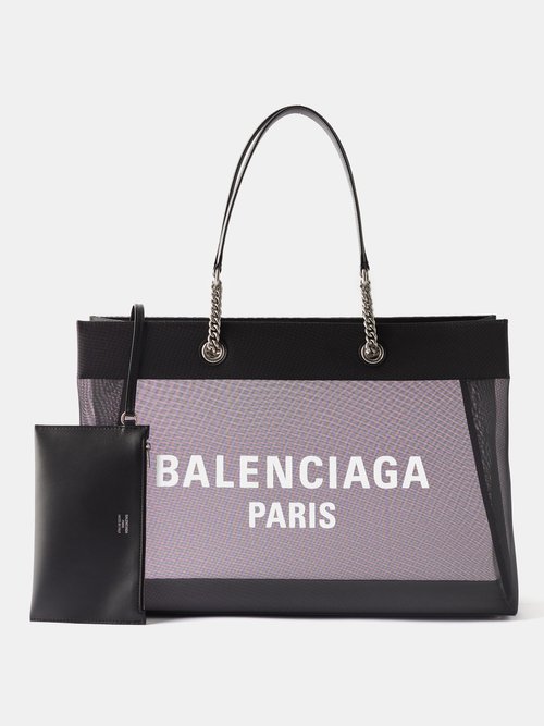 Balenciaga Logo-print Mesh Tote Bag