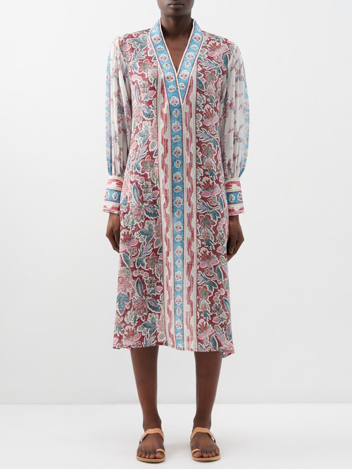 D'Ascoli Chantal Floral-print Silk-georgette Midi Dress