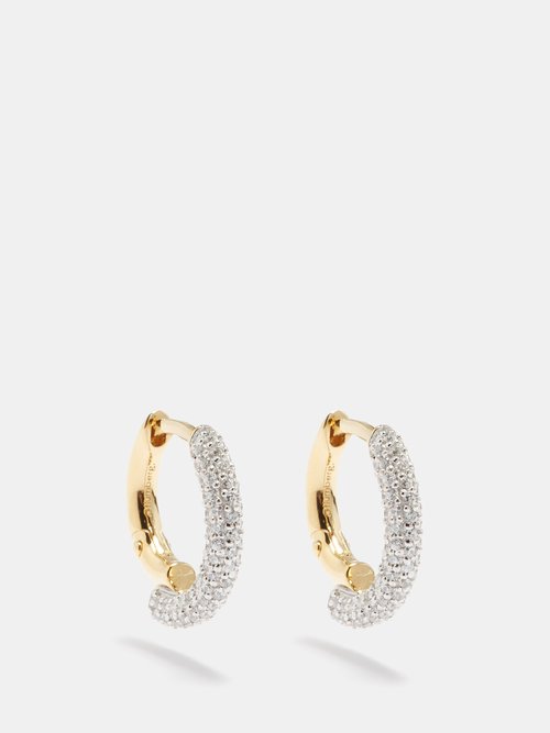 Otiumberg Chaos Small Crystal & 14kt Gold-vermeil Earrings In Gold Multi