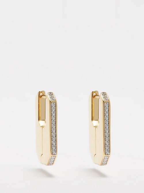 Otiumberg Hex Crystal & 14kt Gold-vermeil Hoop Earrings