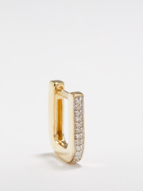 Otiumberg Diamond & 9kt Gold Single Hoop Earring In Gold Multi