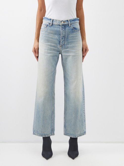 Balenciaga - Cropped Organic-cotton Jeans - Womens - Denim