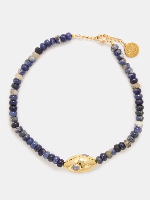 By Alona Juniper Sodalite & 18kt Gold-plated Necklace In Blue Gold