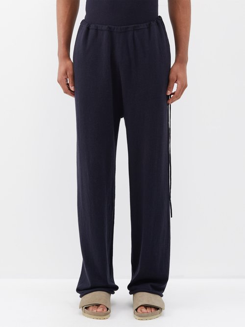Extreme Cashmere - Drawstring Cotton-blend Jersey Trousers - Mens - Navy