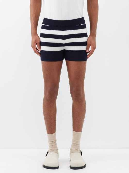 Extreme Cashmere - No.179 Very Cashmere-blend Shorts - Mens - Navy Stripe