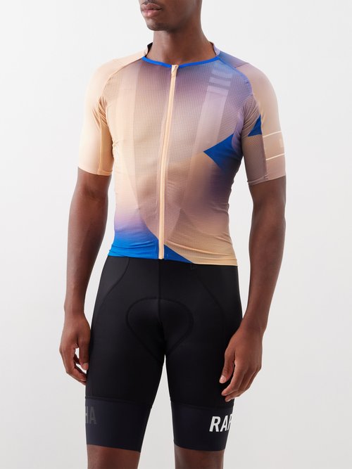 rapha - pro team zipped cycling top mens blue orange
