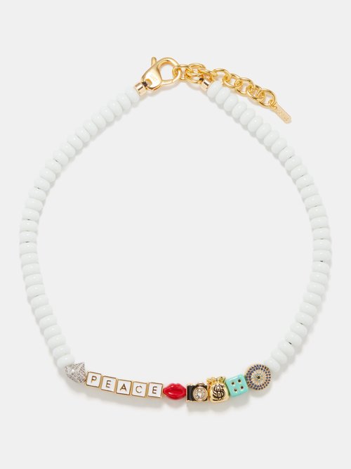 Joolz by Martha Calvo Peace Bead & 14kt Gold-plated Necklace