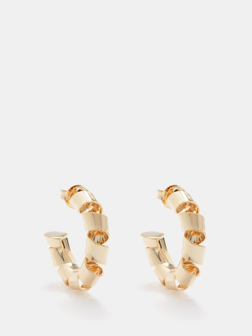 Joolz by Martha Calvo Ribbon 14kt Gold-plated Hoop Earrings