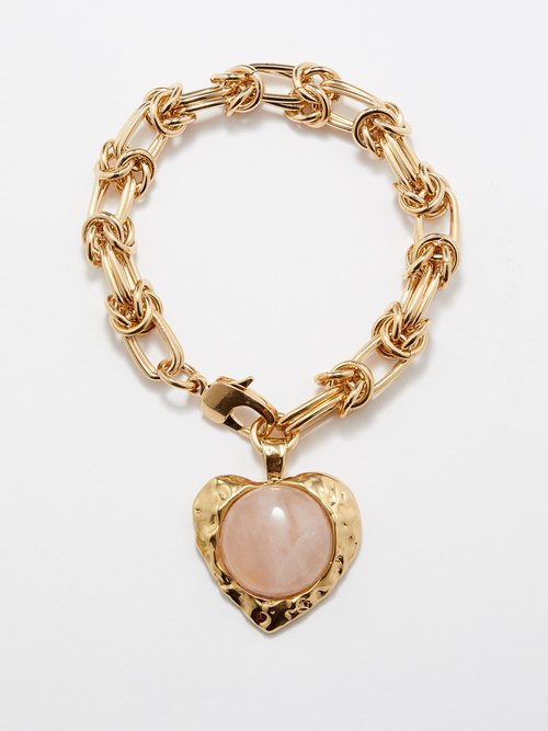 By Alona Eva Rose Quartz &18kt Gold-plated Bracelet