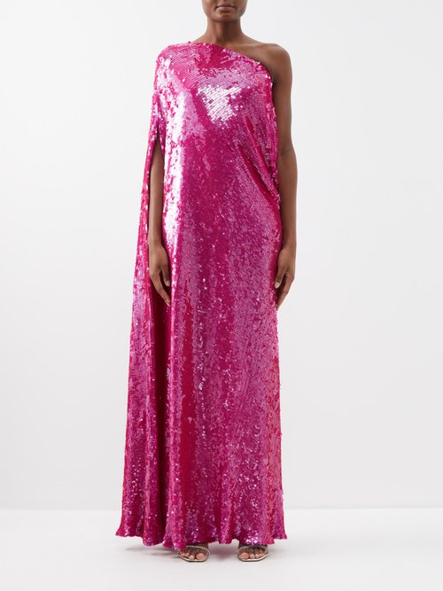 Ashish One-shoulder Sequinned-georgette Gown