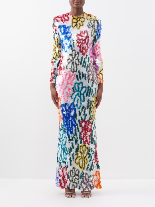 Ashish - Zahara Sequinned-georgette Gown - Womens - Multi