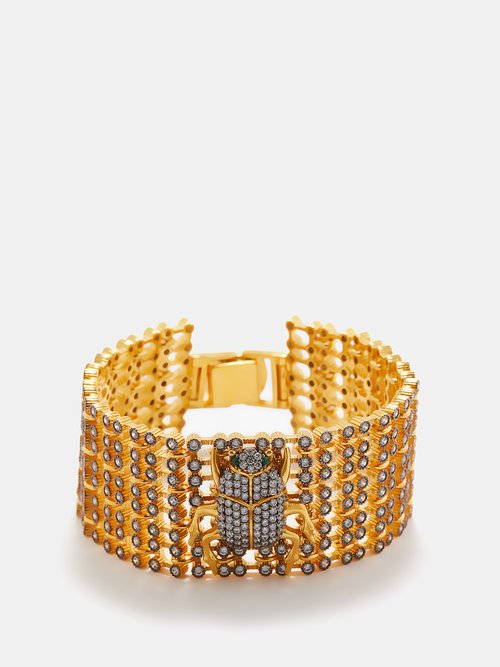 Begüm Khan – Scarab Capote 24kt Gold-plated Bracelet – Womens – Gold Multi