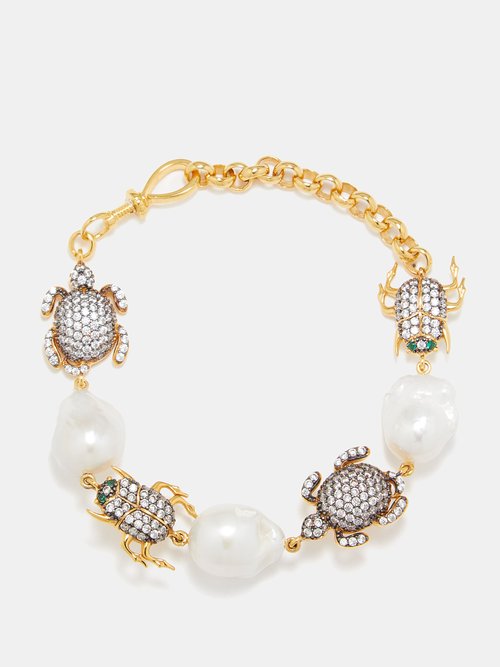 Begüm Khan – 1883 Crystal & 24kt Gold-plated Bracelet – Womens – Gold Multi