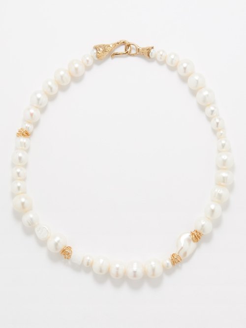 Anita Berisha - Milky Quartz Pearl & 12kt Gold-filled Necklace - Womens - Pearl