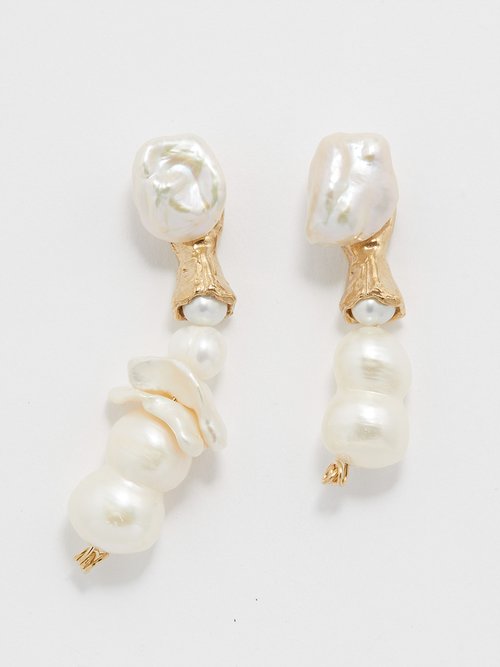 Anita Berisha - Pearls Of Wisdom 12kt Gold-filled Earrings - Womens - Pearl