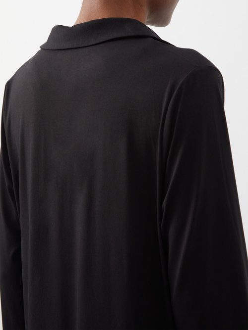 Albus Lumen V-neck Cotton-jersey Maxi Dress In Black