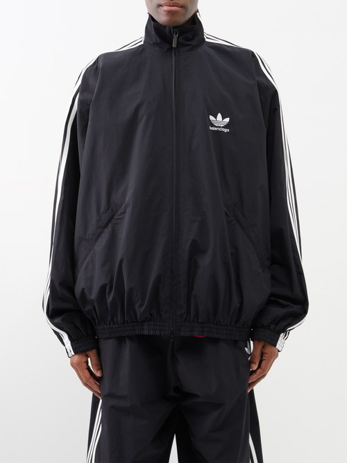 Balenciaga - X Adidas Trefoil Oversized Shell Jacket - Mens - Black White