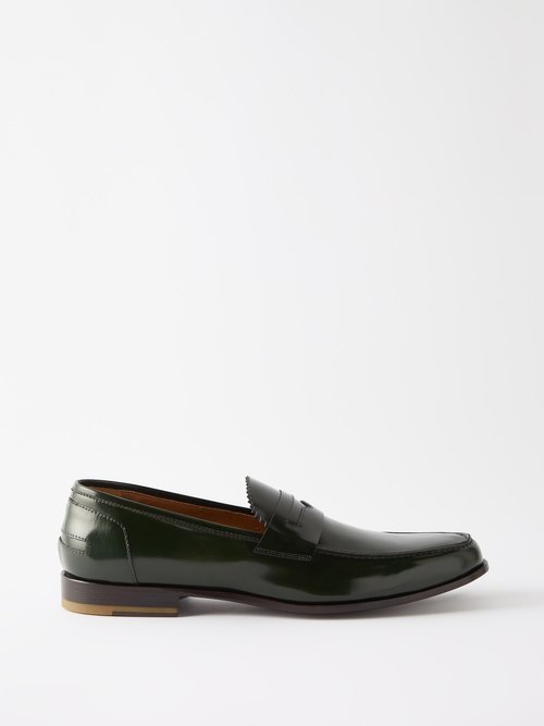 Armando Cabral Bolama Leather Loafers In Green