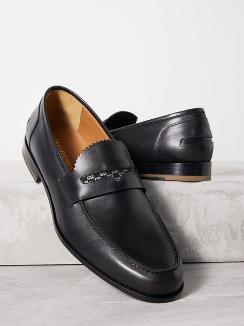 Armando Cabral Bolama Leather Loafers In Black