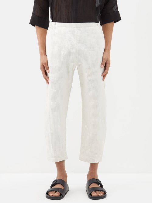 Delos Shiro Embroidered Silk Cropped Trousers