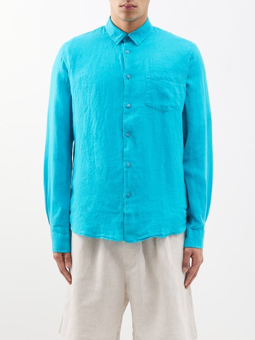 Vilebrequin - Caroubis Linen Shirt - Mens - Blue