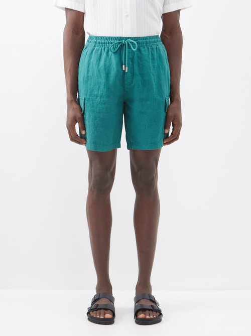 Vilebrequin - Baie Linen Shorts - Mens - Green