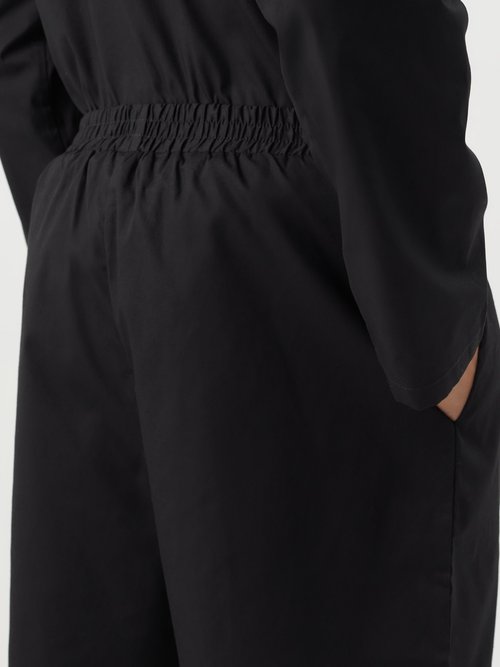 Shop Albus Lumen Cotton-poplin Shorts In Black
