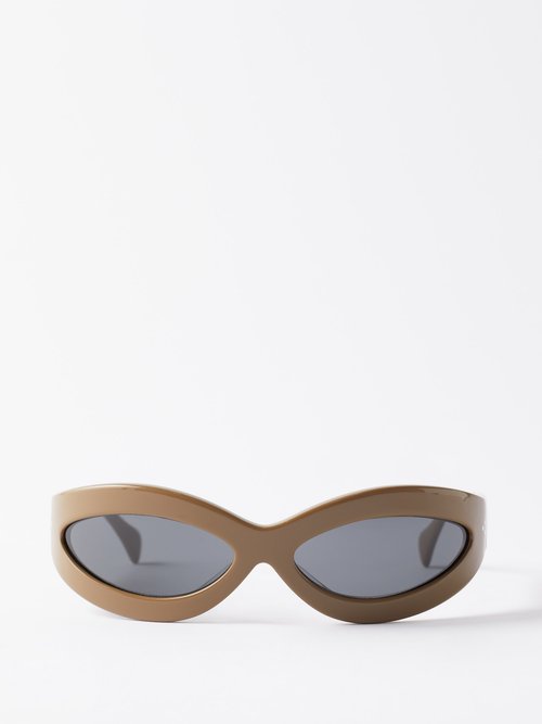 Summa Thick Oval-frame Acetate Sunglasses